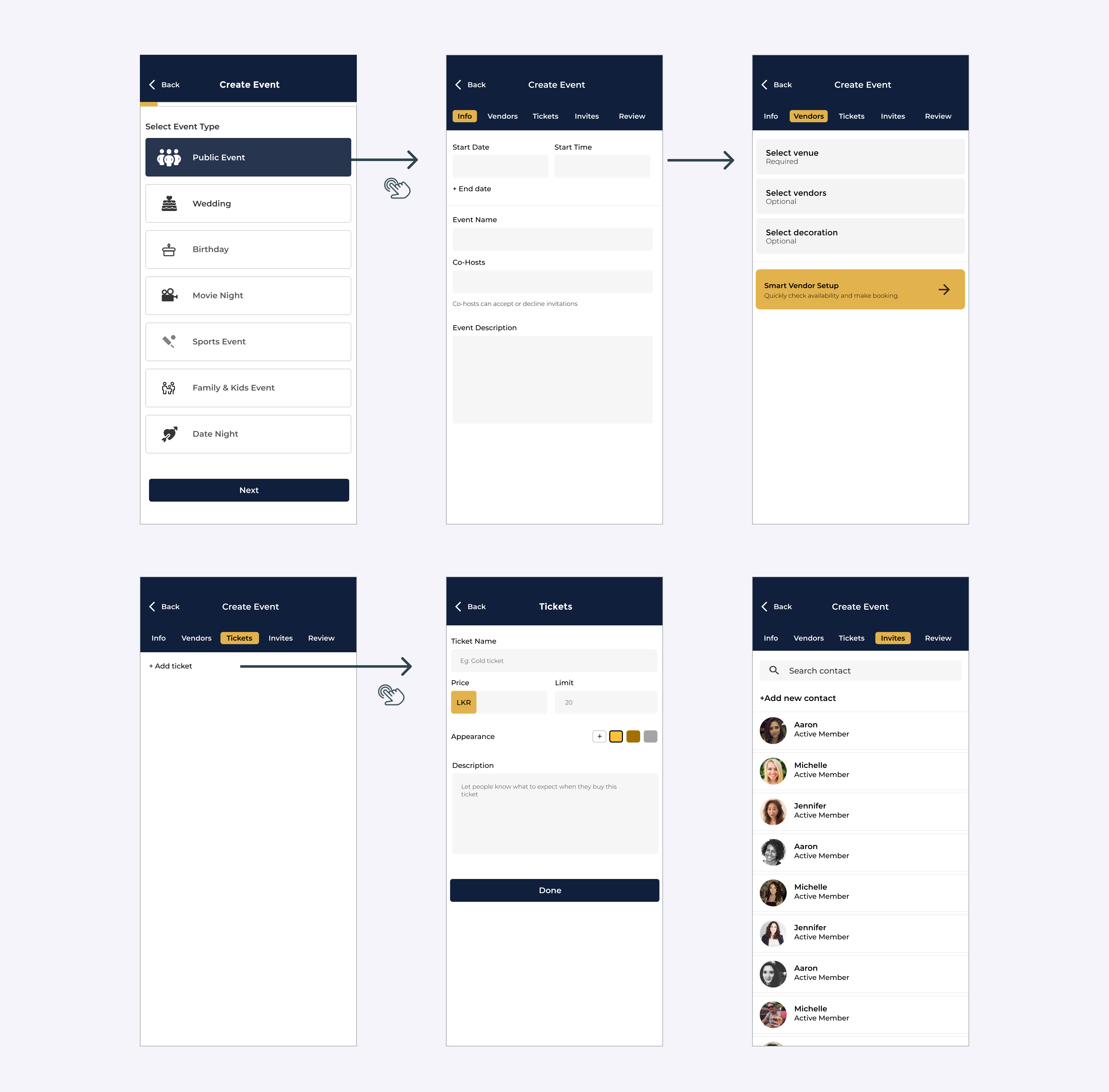 Gala browse wedding userflow